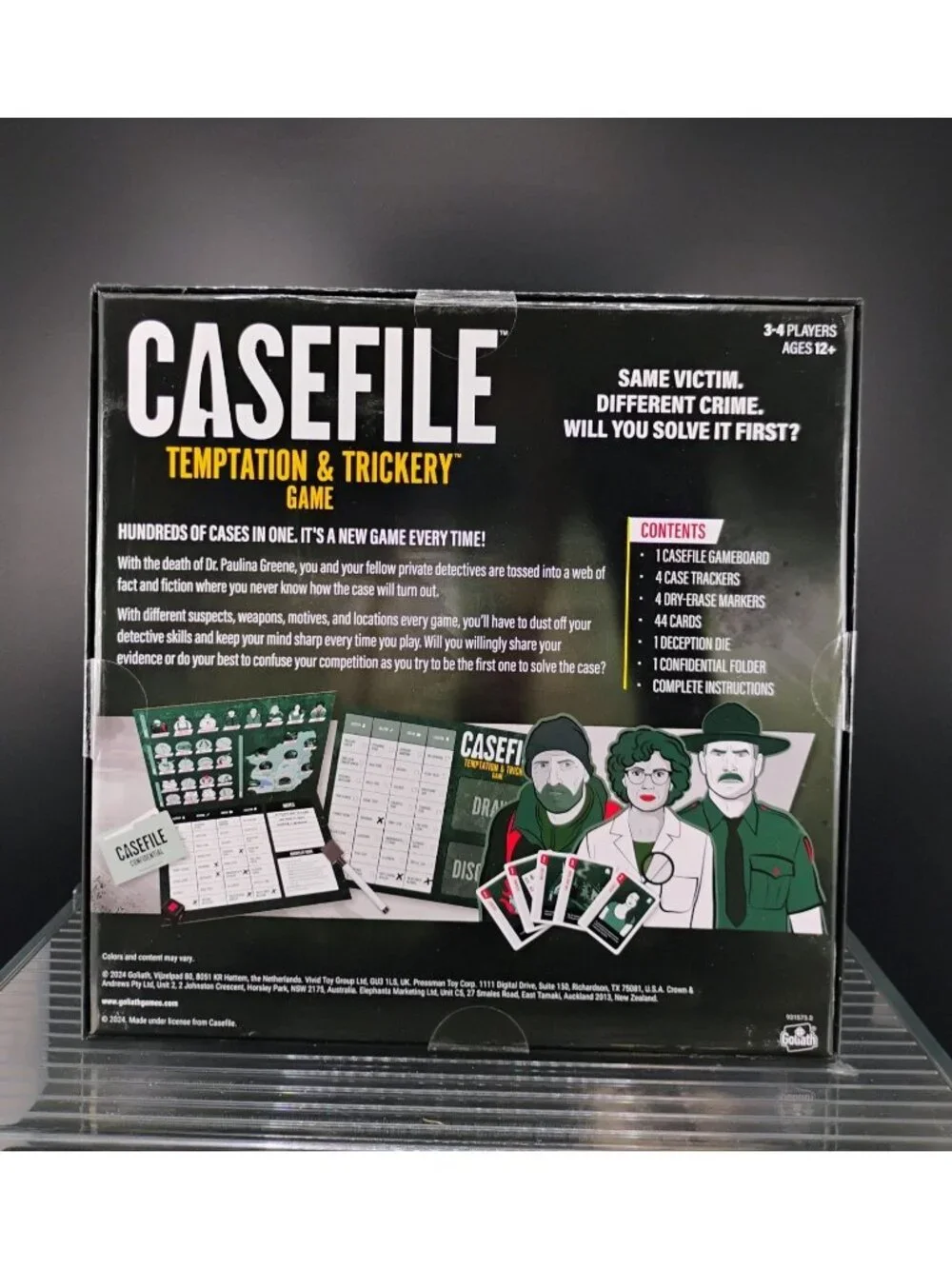 Casefile Temptation & Trickery Game 3-4 Players Ages 12+
